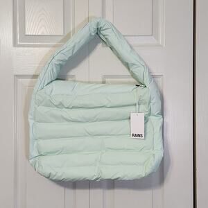 Rains Loop Shopper Mini Bag/Purse Color Mineral Puffer Zipper Inside Pocket